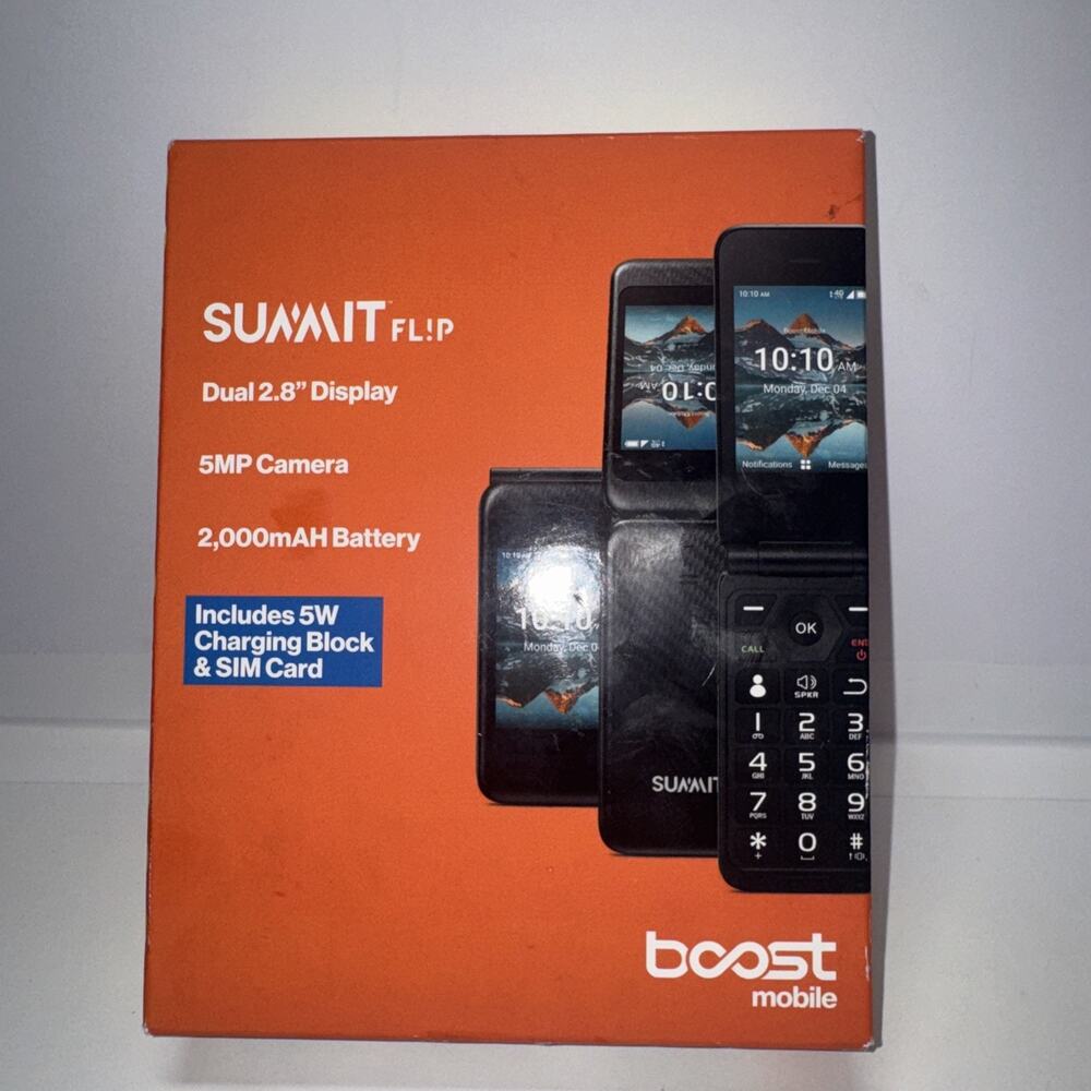 Boost Mobile Summit Flip phone Black 8GB